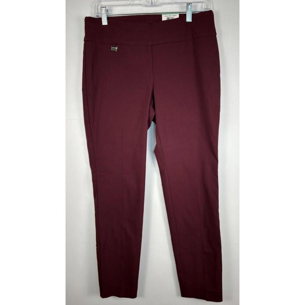 Alfani Women’s Skinny Pants 8P Rich Malbec Pull‑On Tummy‑Control NWT